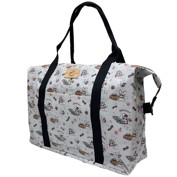 Waterproof Frenchie Extra Large Travel Tote Luggage Weekender Duffel Trolley - Picture 1 of 11